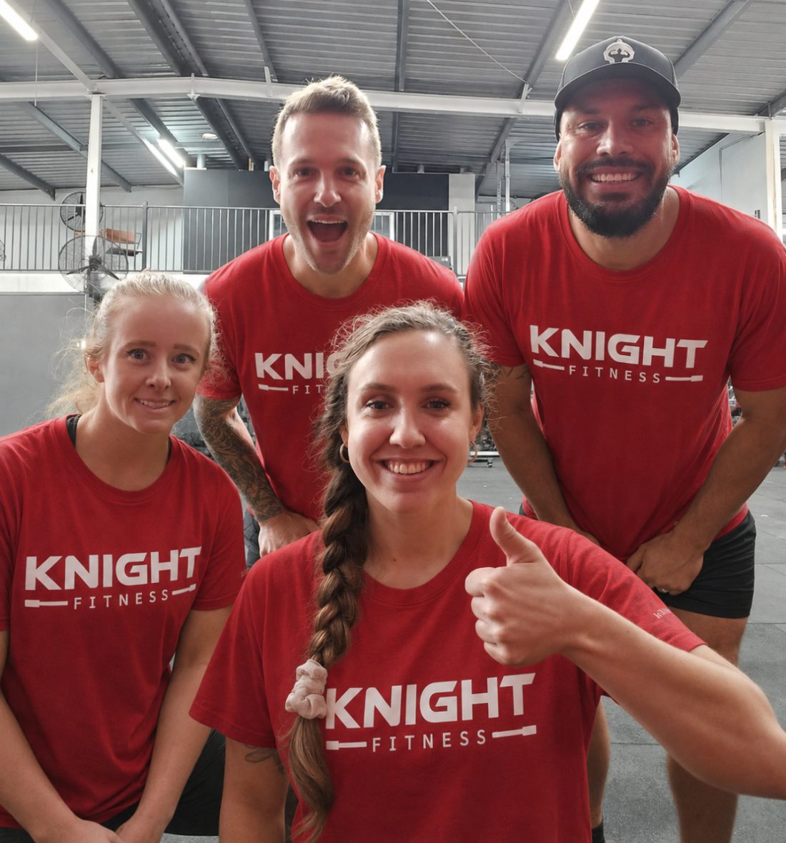 The four Knight Fitness Morayfield coaches together in the studio